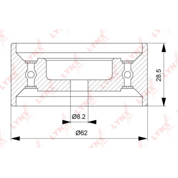 Натяжной ролик ременя ГРМ LYNXauto PB-1308-2