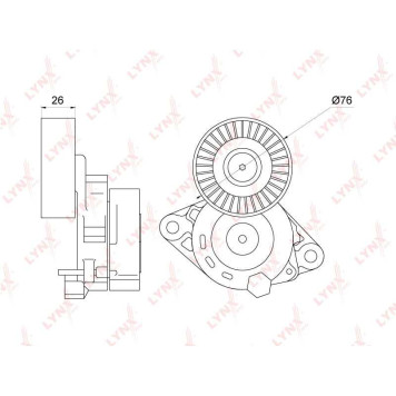 Натяжитель / приводной MITSUBISHI Outlander II-III 3.0 06> <b>LYNXAUTO PT-3320</b>