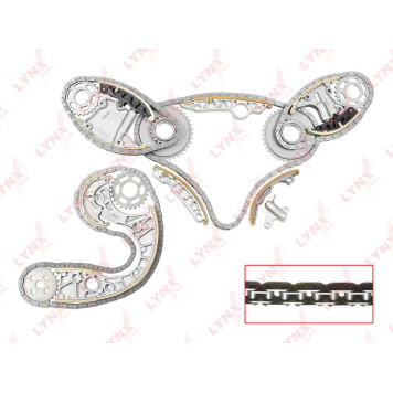 Комплект цепи грм подходит для AUDI A4 2.7D-3.0D 04-08 / A6 2.7D-3.0D 04-11 / A6 Allroad 2.7D-3.0D 06-11 / A8 3.0D-4.0D 03-10 / Q7 3.0D 06-10, VW Touareg(7L) 3.0D 04-10 / Phaeton 3.0D 04-0 <b>LYNXAUTO TK-0055</b>