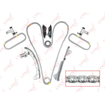 Комплект цепи грм подходит для TOYOTA Camry(V40/V50) 3.5 08> / Harrier 3.5 05-08 / Highlander II 3.5 07> / Avalon 3.5 05-12 / Crown 3.0 03-08, LEXUS ES350 06-12 / GS250-300 05> / IS250 II- <b>LYNXAUTO TK-0060</b>