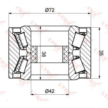 Комплект подшипника ступицы колеса LYNXauto WB-1119-1