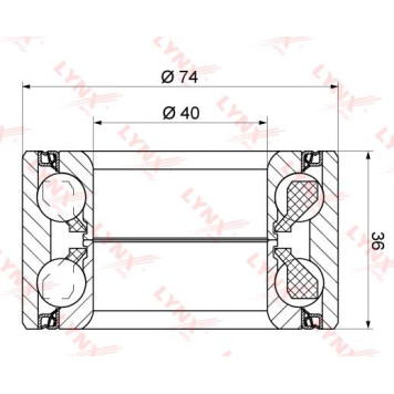 Комплект подшипника ступицы колеса LYNXauto WB-1126-1