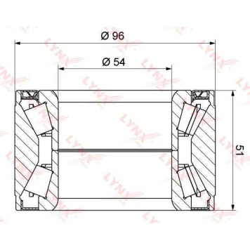 Комплект подшипника ступицы колеса LYNXauto WB-1264-1