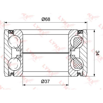 Комплект подшипника ступицы колеса LYNXauto WB-1519-1
