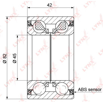 Комплект подшипника ступицы колеса LYNXauto WB-1532-1