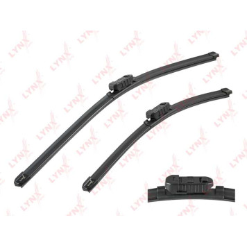 Бескаркасные щетки стеклоочистителя, комплект 530мм+480мм подходит для HYUNDAI i30(FD) 07-11, KIA Ceed I 06-12, SKODA Superb(3T) 08-15, VW Caddy III-IV 06> / Touran 06-15, PEUGEOT 308 II 1 <b>LYNXAUTO XF6045P</b>