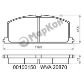 Колодки тормозные дисковые к-т Toyota <b>МАРКОН 00100150</b>