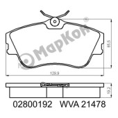 Колодки тормозные дисковые к-т Volkswagen <b>МАРКОН 02800192</b>