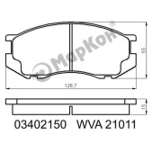 Колодки тормозные дисковые к-т с мех. индикатором износа Toyota <b>МАРКОН 03402150</b>
