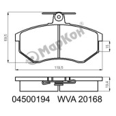 Колодки тормозные дисковые к-т Audi Volkswagen Chery <b>МАРКОН 04500194</b>