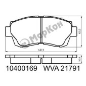 Колодки тормозные дисковые к-т Toyota <b>МАРКОН 10400169</b>