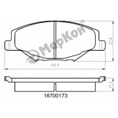 Колодки тормозные дисковые к-т Volkswagen Polo 10- <b>МАРКОН 16700173</b>