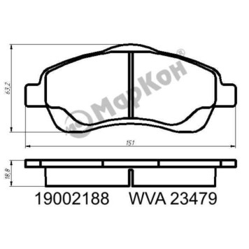 Колодки тормозные <b>МАРКОН 19002188</b>