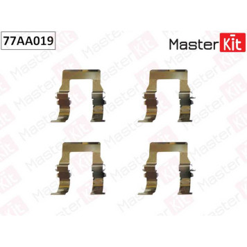 Комплект установочный дисковых колодок MITSUBISHI L200 06-96->12-07, OUTLANDER 05-03->, MONTERO 11- <b>MASTERKIT 77AA019</b>