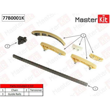 Комплект цепи грм (без звездочек) FORD MONDEO III TRANSIT D2FE 00-06 <b>MASTERKIT 77B0001K</b>-1