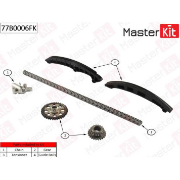 Комплект цепи грм Audi. VW 1.4FSi/TFSi 16V 07> <b>MASTERKIT 77B0006FK</b>-1