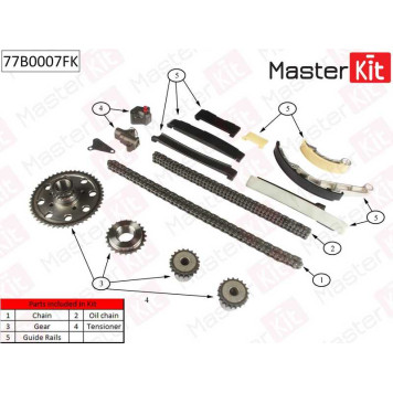 Комплект цепи грм NISSAN Pathfinder III 2.5 dCi YD25 05- <b>MASTERKIT 77B0007FK</b>-1