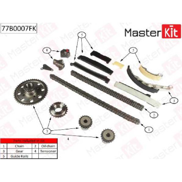 Комплект цепи грм NISSAN Pathfinder III 2.5 dCi YD25 05- <b>MASTERKIT 77B0007FK</b>