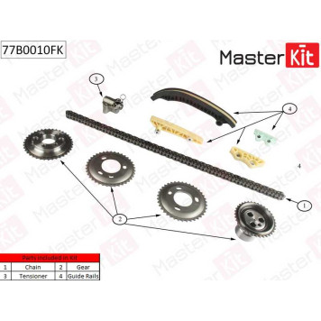 Комплект цепи грм FORD TRANSIT 2.4Di 06-12 <b>MASTERKIT 77B0010FK</b>