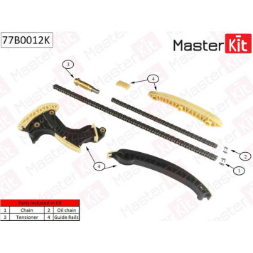 Комплект цепи грм MB W203/204 1.8 Kompressor M271 02-09 без звездочек <b>MASTERKIT 77B0012K</b>-1