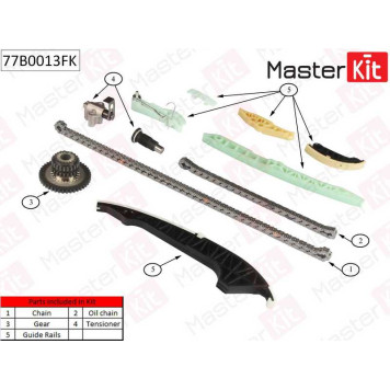 Комплект цепи грм AUDI.VW 1.8 TFSI CDAA/CDHA/CDHB/BZB/BYT 08- <b>MASTERKIT 77B0013FK</b>-1
