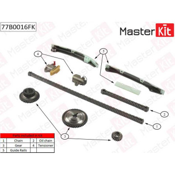 Комплект цепи грм NISSAN QASHQAI 2.0 MR20DE 07- <b>MASTERKIT 77B0016FK</b>-1