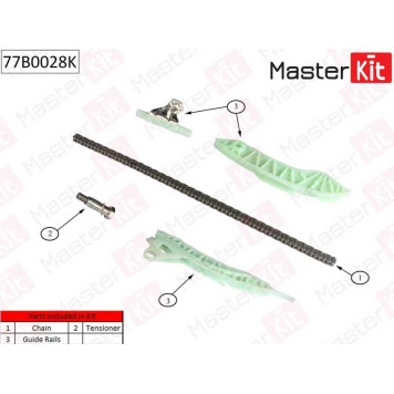 Комплект цепи грм CITROEN/PEUGEOT 1.4 Vti EP6C - 1 6 VT без звездочек <b>MASTERKIT 77B0028K</b>-1