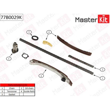 Комплект цепи грм TOYOTA Avensis 2.0i/2.4i 16V 1AZFE/2AZFE 01- без звезды <b>MASTERKIT 77B0029K</b>-1