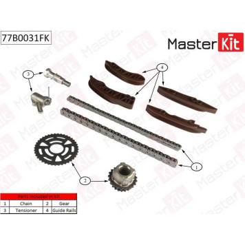 Комплект цепи грм BMW 2.0d N47 06- <b>MASTERKIT 77B0031FK</b>