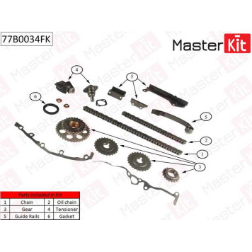 Комплект цепи грм NISSAN Almera 1.6i GA14DE/GA16DE 95- <b>MASTERKIT 77B0034FK</b>