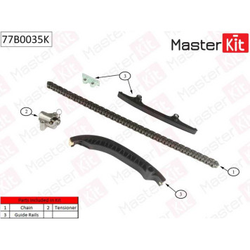 Комплект цепи грм FORD Transit 2,4 Duratorq TC 10- без звездочек <b>MASTERKIT 77B0035K</b>-1