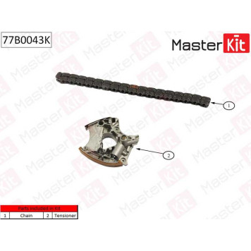 Комплект цепи грм AUDI 3.2FSI AUK 04-10 без звездочек <b>MASTERKIT 77B0043K</b>
