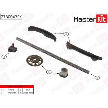 Комплект цепи грм TOYOTA 1.0i 1KR-FE 05- <b>MASTERKIT 77B0047FK</b>-1