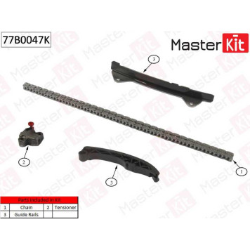 Комплект цепи грм CITROEN, PEUGEOT, TOYOTA 1.0i 1KR-FE 05- <b>MASTERKIT 77B0047K</b>