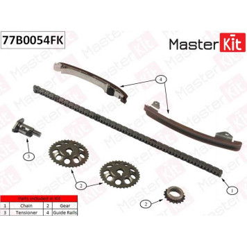 Комплект цепи грм TOYOTA 1.8VVTI 2ZZGE <b>MASTERKIT 77B0054FK</b>-1