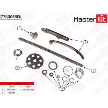 Комплект цепи грм Ford Maverick 2.4 i 93-98  NISSAN Terrano II 2.4 4WD/2.4 i 12V 4WD 92- FUII <b>MASTERKIT 77B0066FK</b>-1