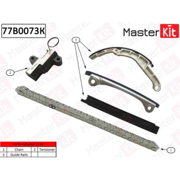 Комплект цепи грм NISSAN Navara YD25DDTi 02-08 <b>MASTERKIT 77B0073K</b>