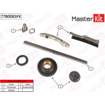 Комплект цепи грм MITSUBISHI PAJERO II 2.8TD V46W 4M40-T 94> <b>MASTERKIT 77B0083FK</b>-1