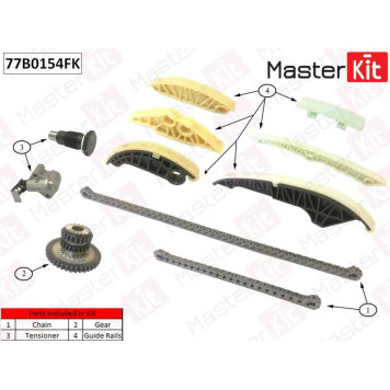 Комплект цепи грм VAG CDAB,CDAA,CCZA <b>MASTERKIT 77B0154FK</b>