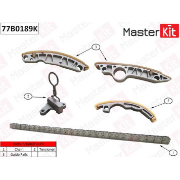 Комплект цепи грм Audi A4/A6/A8 2005-2010 BBK,AUK <b>MASTERKIT 77B0189K</b>