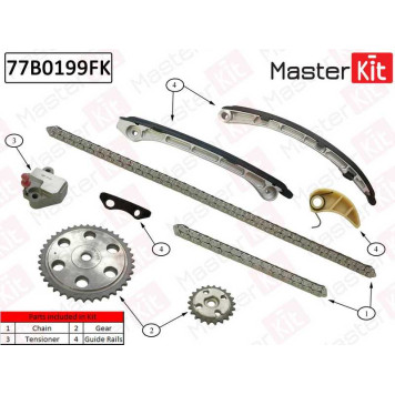 Комплект цепи грм Mazda CX-7 L3VDT 2007- <b>MASTERKIT 77B0199FK</b>