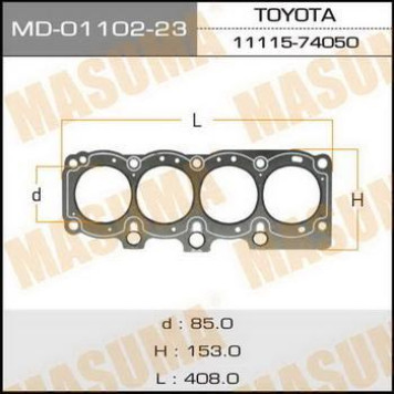 Прокладка голов.блока 'Masuma' 4S-FE, 4S-Fi (1/10) <b>MASUMA MD-01102-23</b>
