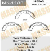Колодки барабанные 'Masuma' R-2055 (1/8) <b>MASUMA MK-1189</b>