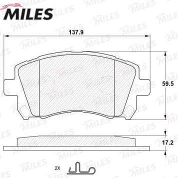 Колодки тормозные SUBARU FORESTER 97>02/LEGACY 96>03/OUTBACK 00>03 передние <b>MILES E400239</b>