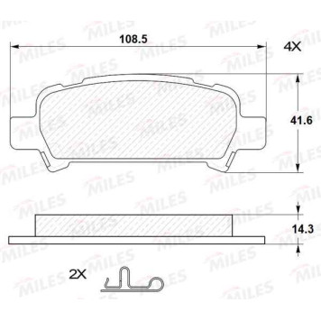 Колодки тормозные SUBARU FORESTER 97-/IMPREZA 98-/LEGACY 98-/OUTBACK 00- задние <b>MILES E410225</b>