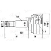 ШРУС NISSAN TIIDA JPN MAKE C11 2005.08-2012.06 [GL] нар. <b>MILES GA20745</b>
