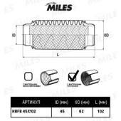 Гофра глушителя (виброкомпенсатор) 45X102мм InnerBraid MILES HBFB45X102