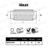 Гофра глушителя (виброкомпенсатор) 51X152мм InnerBraid MILES HBFB51X152