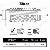 Гофра глушителя (виброкомпенсатор) 45X230мм InterLock MILES HBFC45X230
