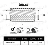 Труба гофрированная с кольцевым плетением и внутр. металлорукавом 51X203 <b>MILES HBFG51X203</b>